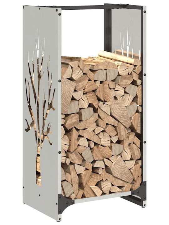 vidaXL Inox Ράφι Αποθήκευσης Ξύλων 40x30x80cm Ασημί