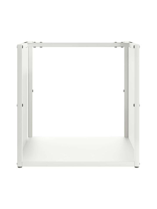 vidaXL Lemn Raft Depozitare lemne 40x40x40cm Alb
