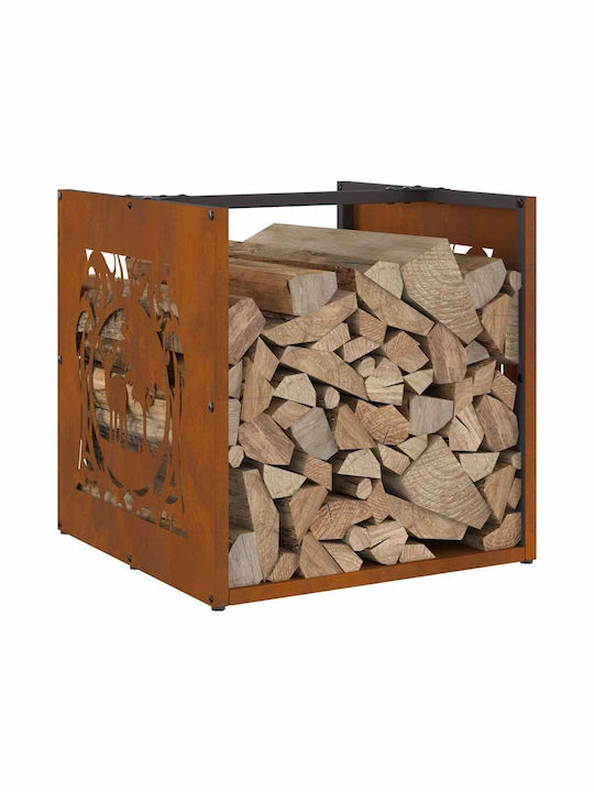 vidaXL Inox Shelf Wood Storage 40x40x40cm Silver