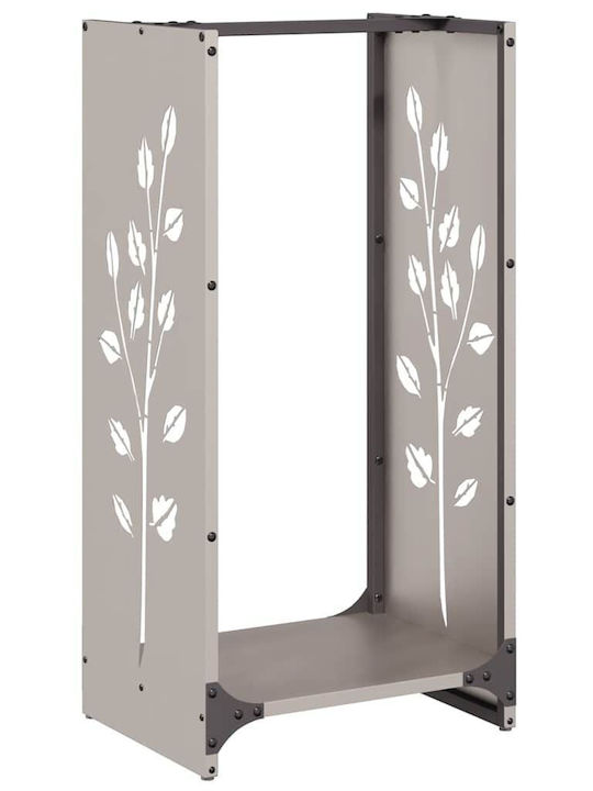 vidaXL Inox Ράφι Αποθήκευσης Ξύλων 40x30x80cm Ασημί