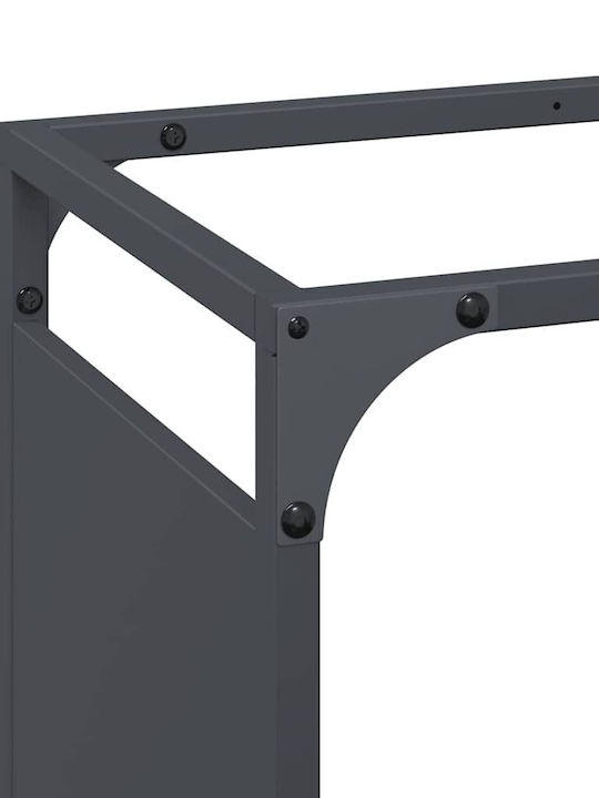 vidaXL Дърво Рафт Съхранение на Дърва 44x28x65см Сив