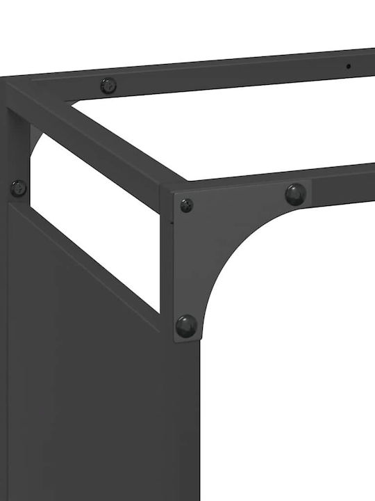 vidaXL Lemn Raft Depozitare lemne 44x28x65cm Negru