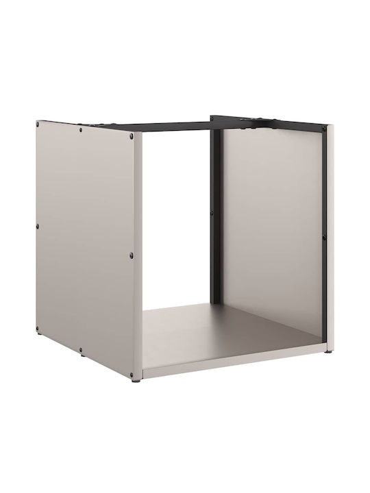 vidaXL Inox Shelf Wood Storage 40x40x40cm Silver
