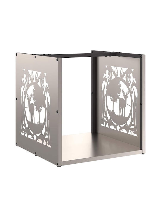 vidaXL Inox Shelf Wood Storage 40x40x40cm Silver
