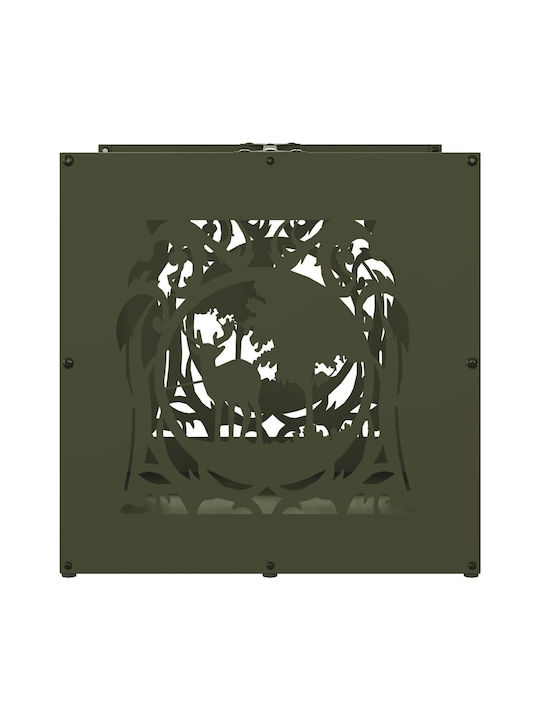vidaXL Lemn de foc Lemn Raft Depozitare lemne 40x40x40cm Verde