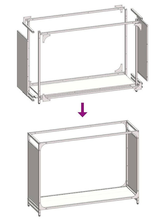 vidaXL Дърво Рафт Съхранение на Дърва 90x28x65см Сив