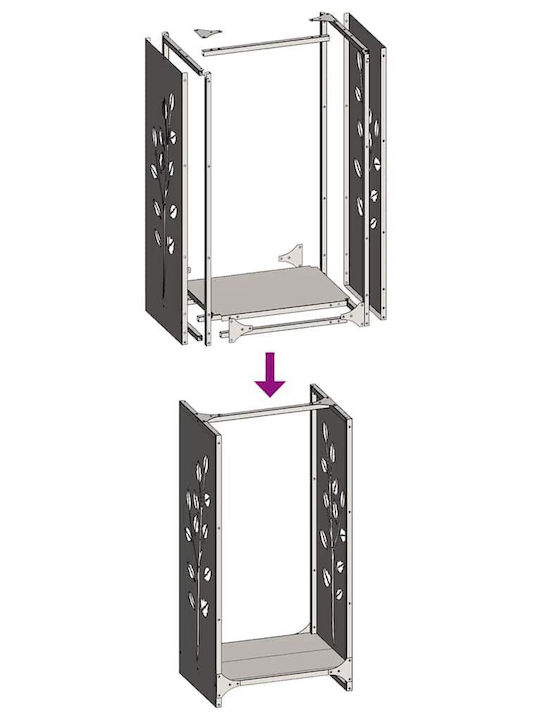 vidaXL Дърво Рафт Съхранение на Дърва 40x30x80см Бял