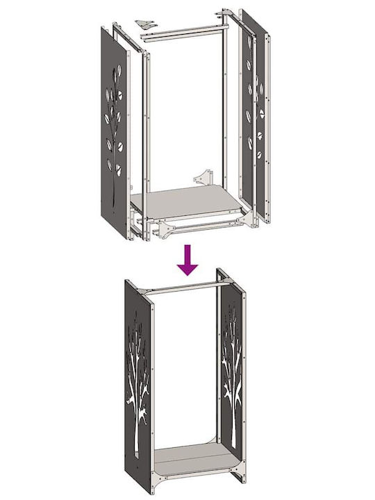 vidaXL Ξύλινο Ράφι Αποθήκευσης Ξύλων 40x30x80cm Λευκό