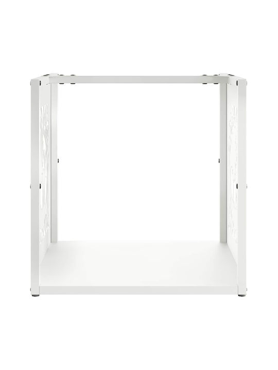 vidaXL Ξύλινο Ράφι Αποθήκευσης Ξύλων 40x40x40cm Λευκό
