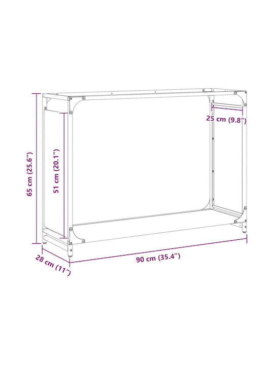 vidaXL Wooden Shelf Wood Storage 90x28x65cm White