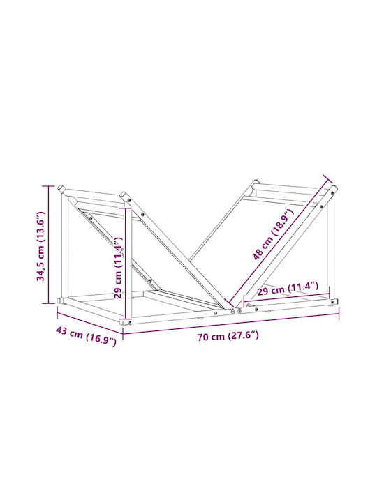 vidaXL Wooden Shelf Wood Storage 70x43x34.5cm Black