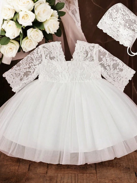 Children's Dress Short Sleeve Lace White