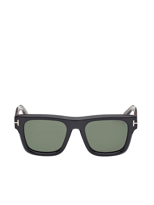 Tom Ford Men's Sunglasses with Black Plastic Frame and Green Lens FT1200 01N