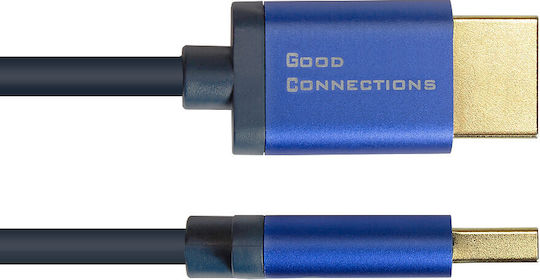 Good Connections HDMI 2.1 Ultra High Speed 48Gbps 4K 120Hz HDR VRR Cable HDMI Male - HDMI Male 1.5m Blue