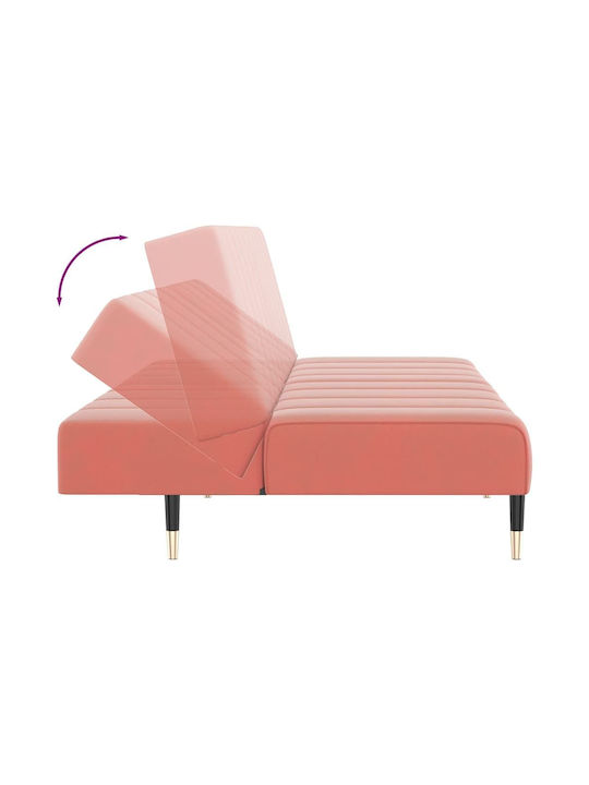 Doppelsitzer Sofa Bett Samt Rosa 200x84,5x69cm