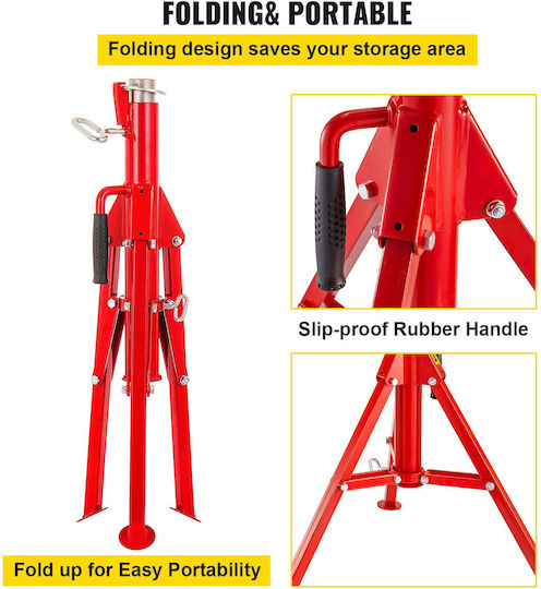 Vevor V Head Pipe Stand Ρυθμιζόμενο Ύψος 28-52 Ίντσες 4500lbs/2 Tons Pipe Jack Stand Πτυσσόμενο Φορητό Ψηλό Αναδιπλούμενο Σταντ Σωλήνων V Head Fold A Γρύλοι Τρέιλερ