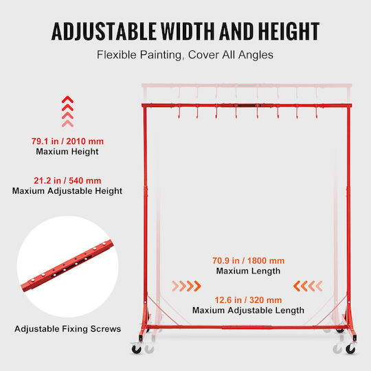 Vevor Paint & Repair Stand Φανοποιίας with 8 Hooks