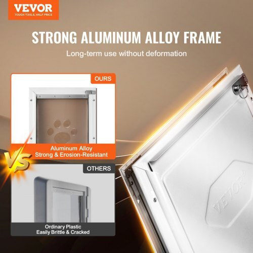 Vevor Πόρτα Σκύλου από Μέταλλο σε Λευκό Χρώμα 69.7 x 69.7 x 69.7εκ.