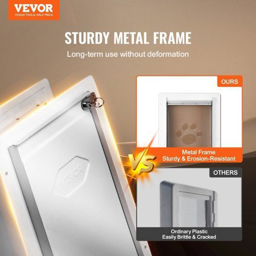 Vevor Πόρτα Σκύλου από Μέταλλο σε Λευκό Χρώμα 12.25 x 12.25 x 12.25εκ.