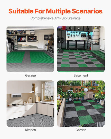 Vevor Dranage Mat Interlocking Drinage Cushion 12" X 12" Modular Πλακάκι Δαπέδου