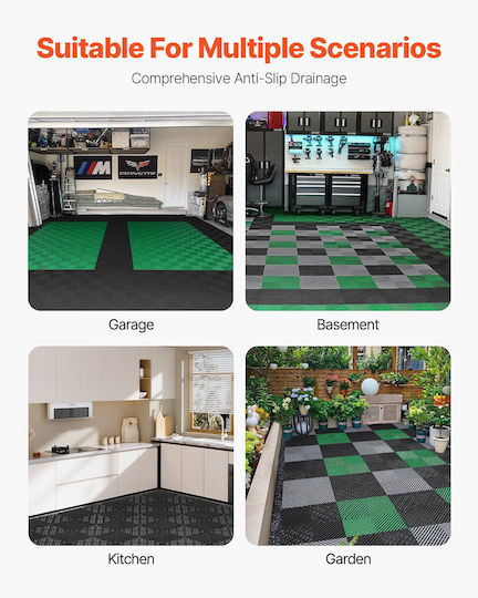 Vevor Interlocking Drainage Mat Modular Floor Tile 12” X 12” Drainage Pad
