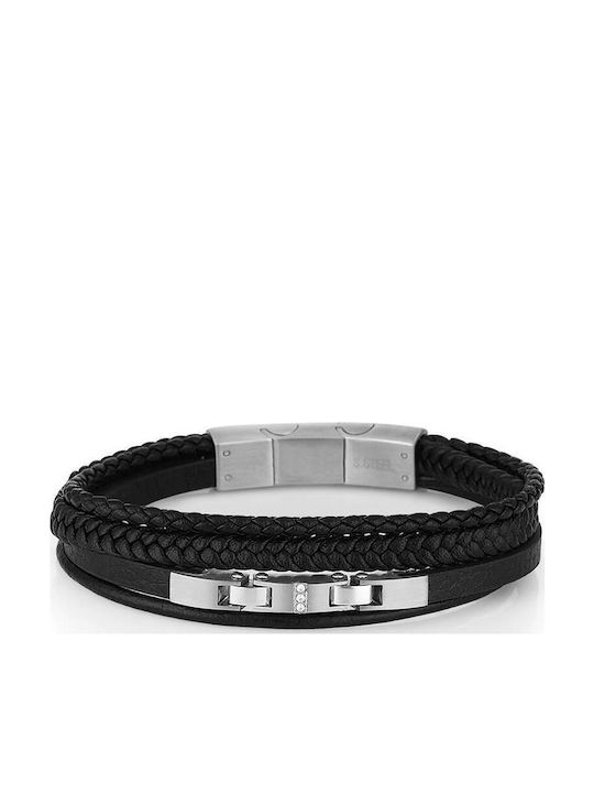 Paul Lorens Γυναικείο Ρολόι 44mm Μπαταρίας με Μαύρο Δερμάτινο Λουράκι