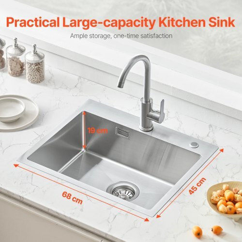 Vevor Gefäß Spüle Inox B65xT42cm Silber