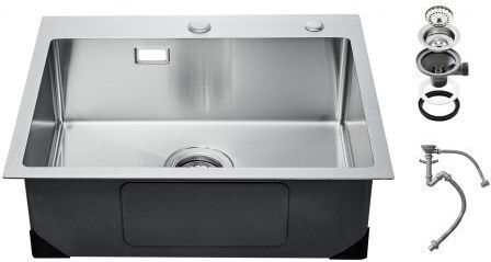 Vevor QRSSCTSPDC559DN6GV0 Επικαθήμενος Inox Μ55xΠ45cm Ασημί