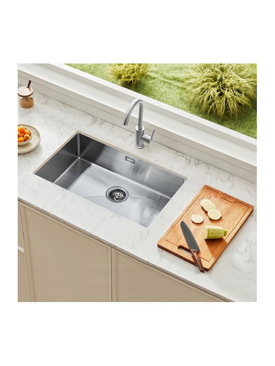 Vevor Sub masă Chiuvetă Inox L76xW43cm Argintiu