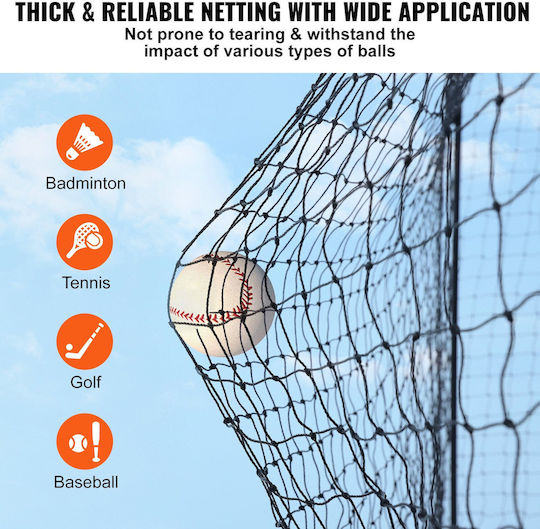 Vevor Baseball Nets Professional Baseball Softball Batting Training Net Practice Portable Pitching Cage Net with Door & Heavy Duty Carry Bag Enclosed Pe Net 70 Ft Single Net
