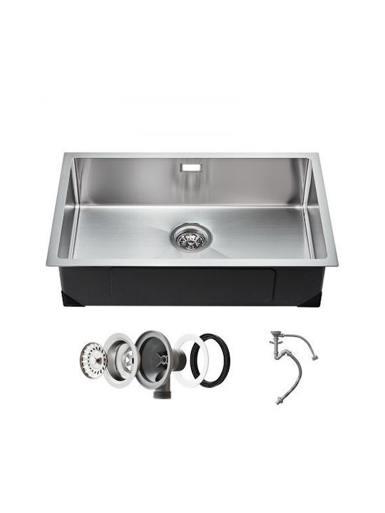 Vevor Sub masă Chiuvetă Inox L76xW43cm Argintiu