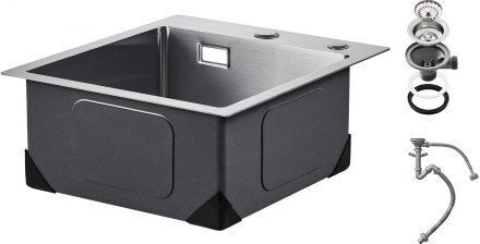 Vevor Drop-In Spüle Inox B45xT40cm Silber