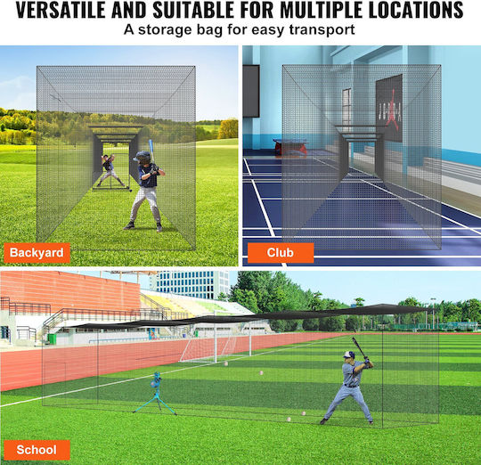 Vevor Baseball Nets Professional Baseball Softball Batting Training Net Practice Portable Pitching Cage Net with Door & Heavy Duty Carry Bag Enclosed Pe Net 70 Ft Single Net