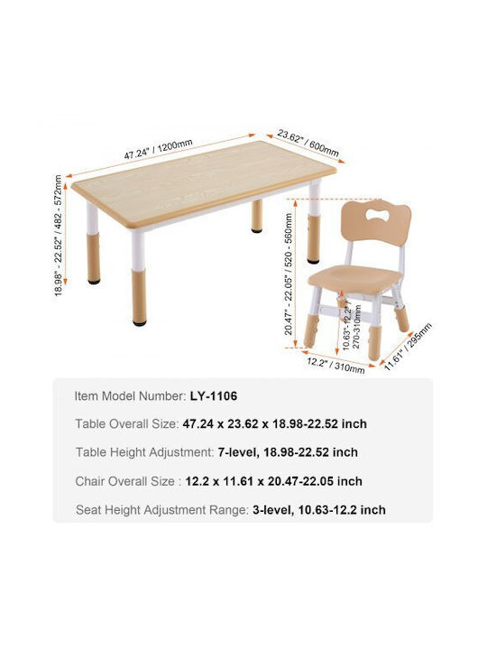 Kinder Tischset mit Stühlen Vevor