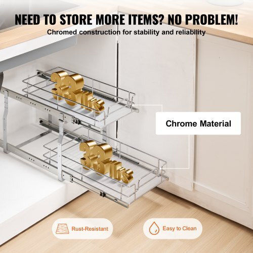Vevor Double Cabinet Organizer Drawer 12"x21" Fzslldggec12vmaa1v0