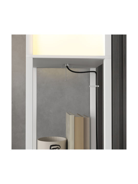 HomCom Floor Lamp H156xW26cm. with Socket for Bulb E27 White
