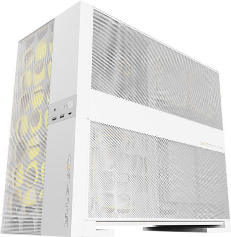 Geometric Future Model 5 Vent with fans Gaming Midi Tower Κουτί Υπολογιστή με Πλαϊνό Παράθυρο Λευκό