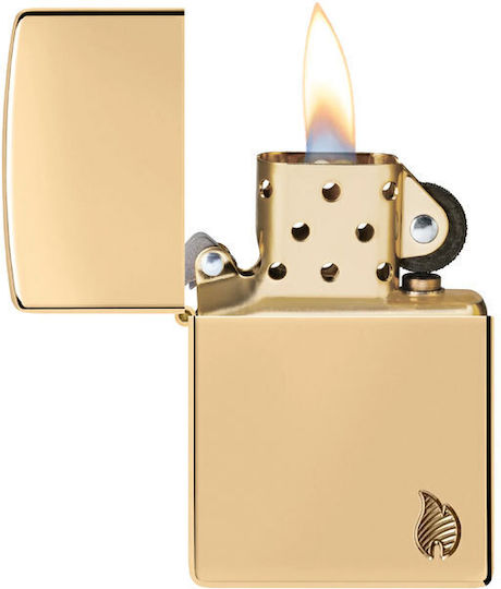 Zippo Armor Hochglanz Messing Feuerzeuge Flamme in Gold Farbe