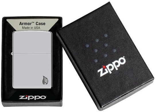 Zippo Armor High Polish Chrome Flame Αναπτήρας Φλόγας σε Χρυσό χρώμα