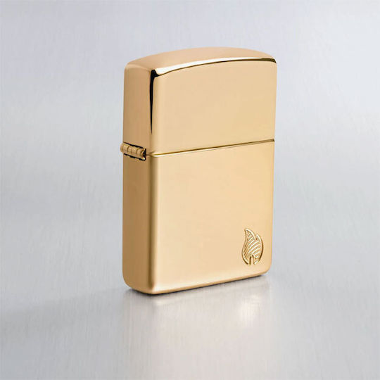 Zippo Armor Hochglanz Messing Feuerzeuge Flamme in Gold Farbe