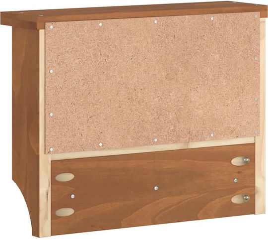vidaXL Κρεμάστρα Τοίχου Ξύλινη 3 Θέσεων Καφέ 45x35x12cm