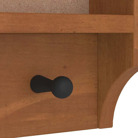 vidaXL Κρεμάστρα Τοίχου Ξύλινη 3 Θέσεων Καφέ 45x35x12cm