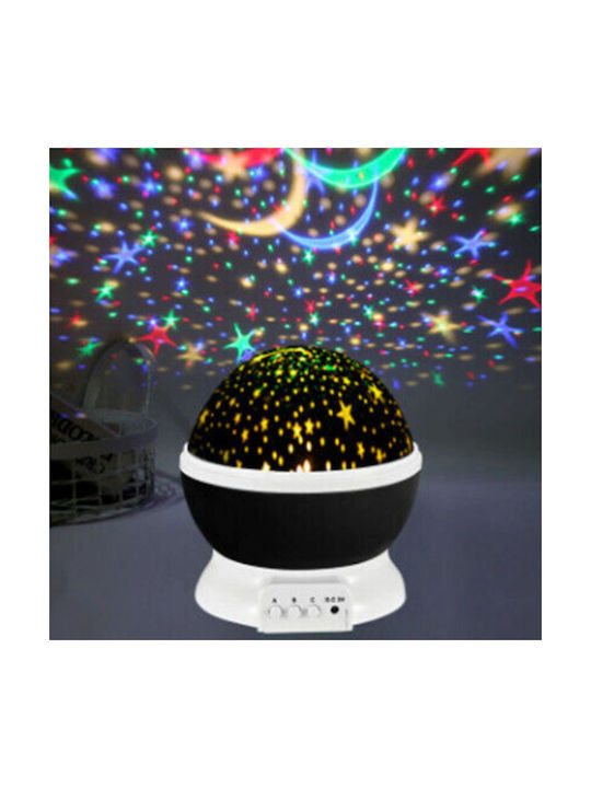 Rotating Lamp Decorative Lamp Moon Light Battery Black