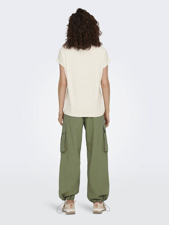 Moster Damen Bluse Kurzärmelig Ecru