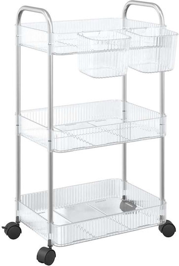 vidaXL Commercial Kitchen Food Cart for Dish Baskets H68xW37xD28cm