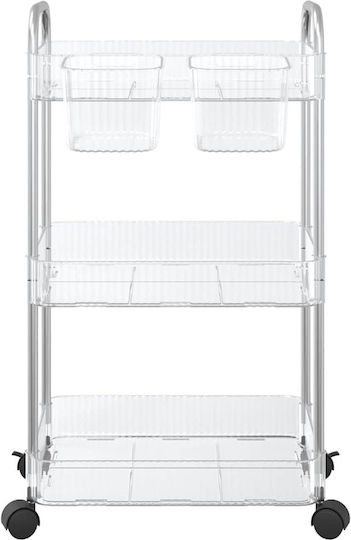 vidaXL Commercial Kitchen Food Cart for Dish Baskets H68xW37xD28cm