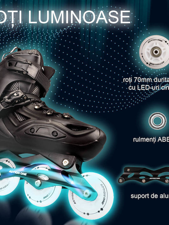 Action One Adult Adjustable Inline Roller All Black Size L 41-44 Action One Adult Adjustable Inline Roller All Black Size L 41-44