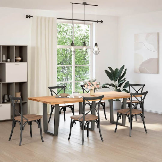 vidaXL Metallic Furniture Leg 3 Pieces Suitable for Table / Coffee Table / Office 70x72cm Charcoal