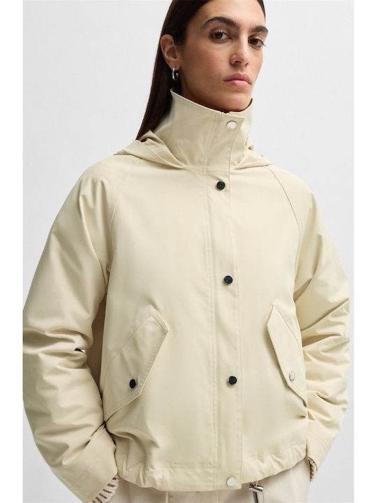 ジャケット BOSS Woman Jacket Beige 50531879 285 BOSS - Regular-fit jacket in tweed - Beige Patterned