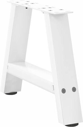 vidaXL Metallic Furniture Foot 2 Pieces Suitable for Table / Coffee Table 30x30cm White